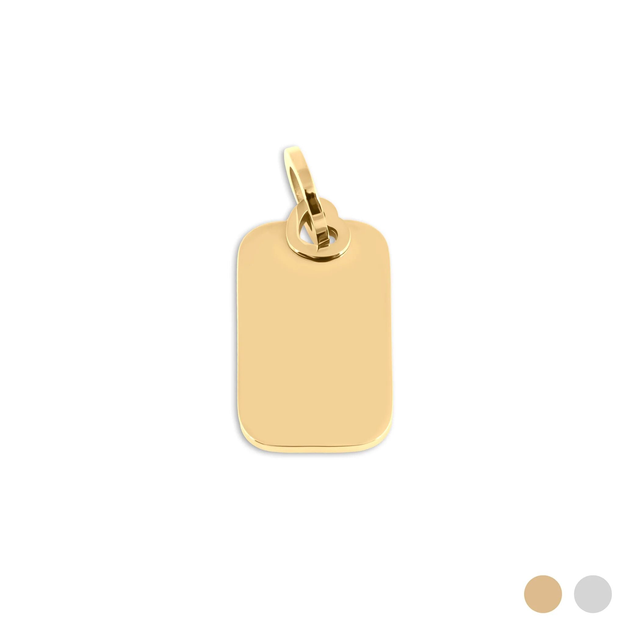 Mini Tag Charm in Gold