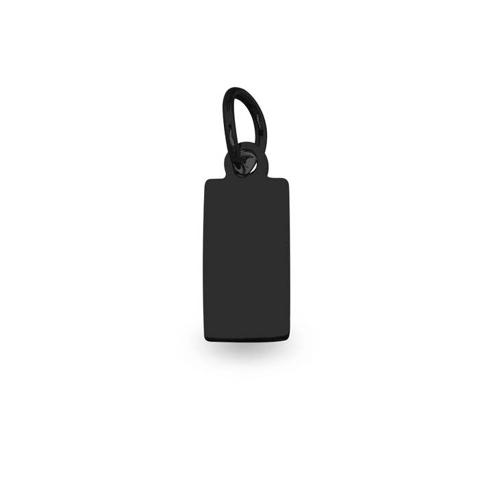 Rectangular Tag Charm in Black
