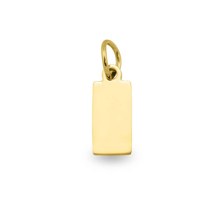 Rectangular Tag Charm in Gold