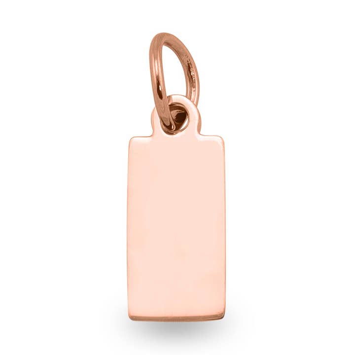 Rectangular Tag Charm in Rose Gold